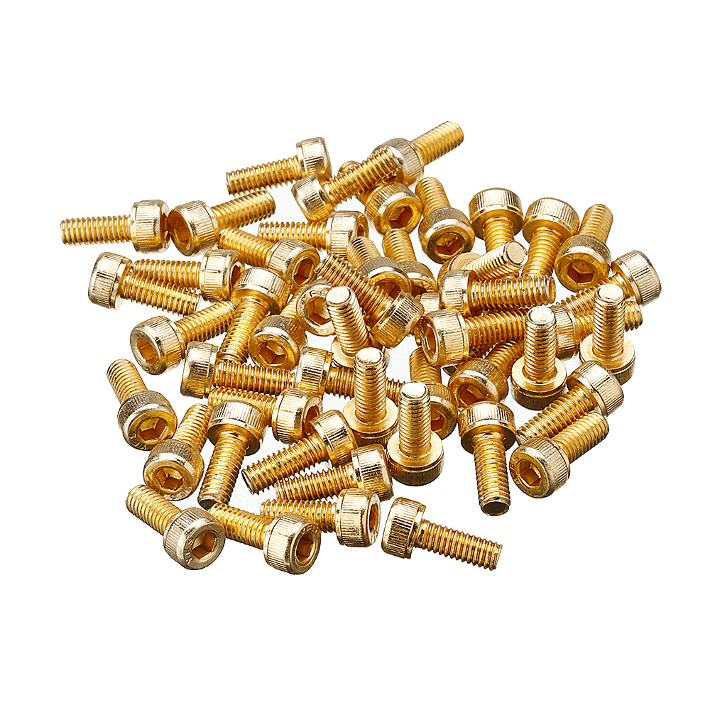 Suleve™ M4AH1 50Pcs Titanium Plated M4 Hex Socket Cap Head Screws Alloy Steel 12.9 Grade Screw Bolt M4*10