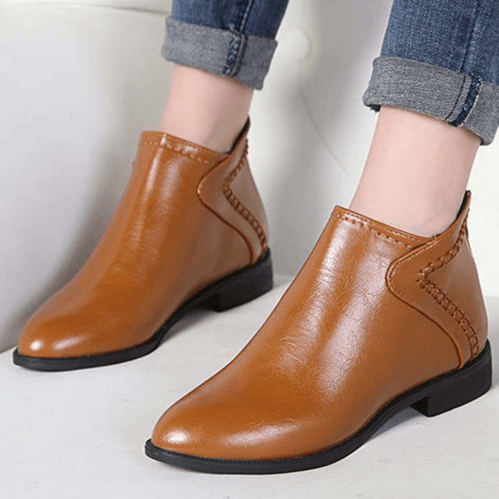 Women Casual Comfy Zipper Ankle Boots