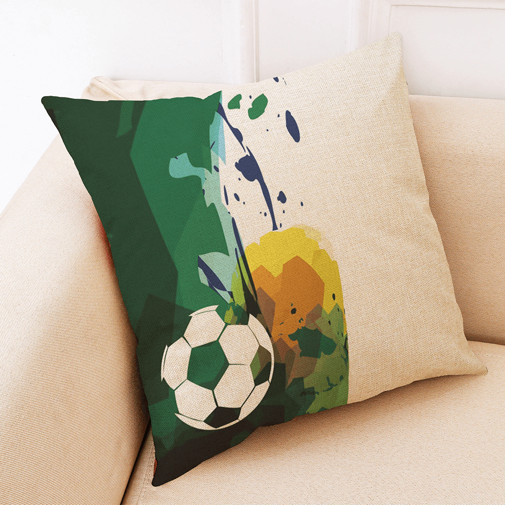 Honana the 2018 Russia World Cup Cotton Linen Cushion Pillow Case Soccer Pillow Covers for Home Bedroom Sofa Holiday Decor - MRSLM