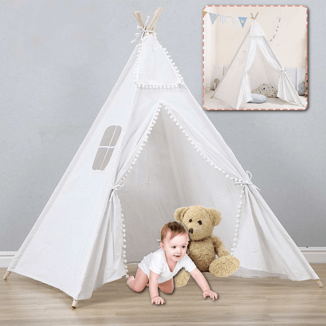 1.6M Kids Play Tent Cotton Teepee Wigwam Sleeping House Indoor Outdoor