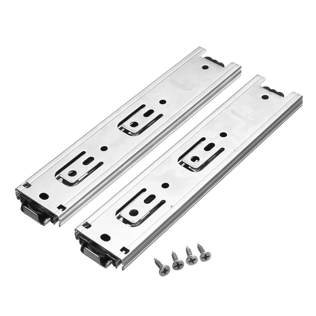 2Pcs Wide Ball Bearing Slide Rail Cabinet Drawer Runners Slider Long 200Mm