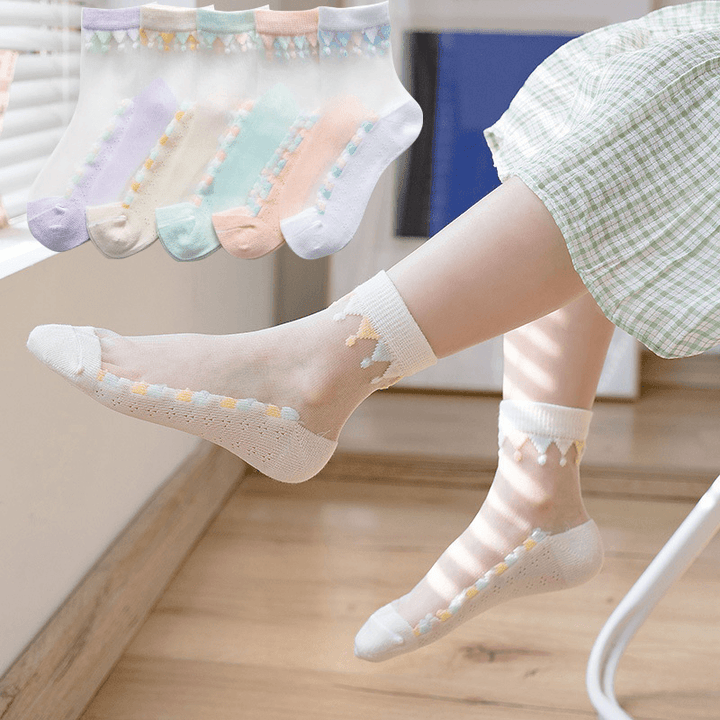 Spring and Summer Thin Crystal Socks for Girls - MRSLM