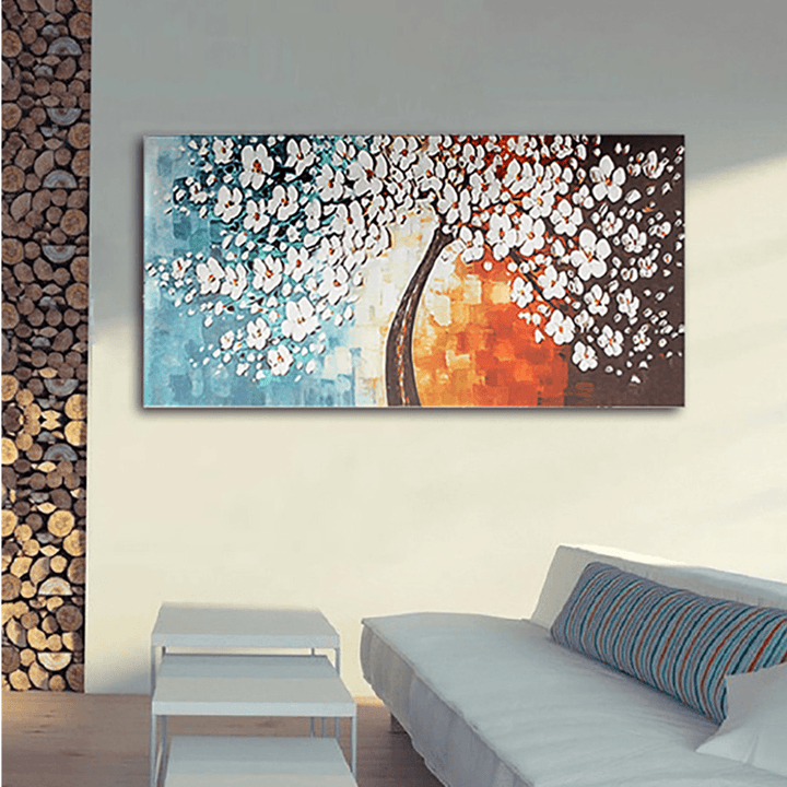 White Plum Flower Tree Oil Paintings Unframed Canvas Print Wall Art Picture Home Decorations