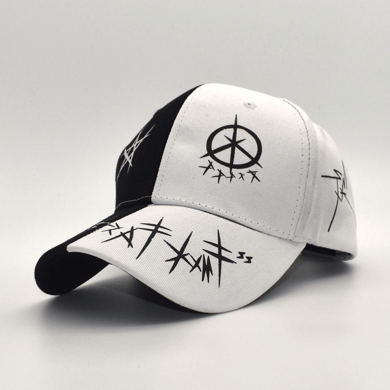 Black and White Color Matching Graffiti Baseball Cap