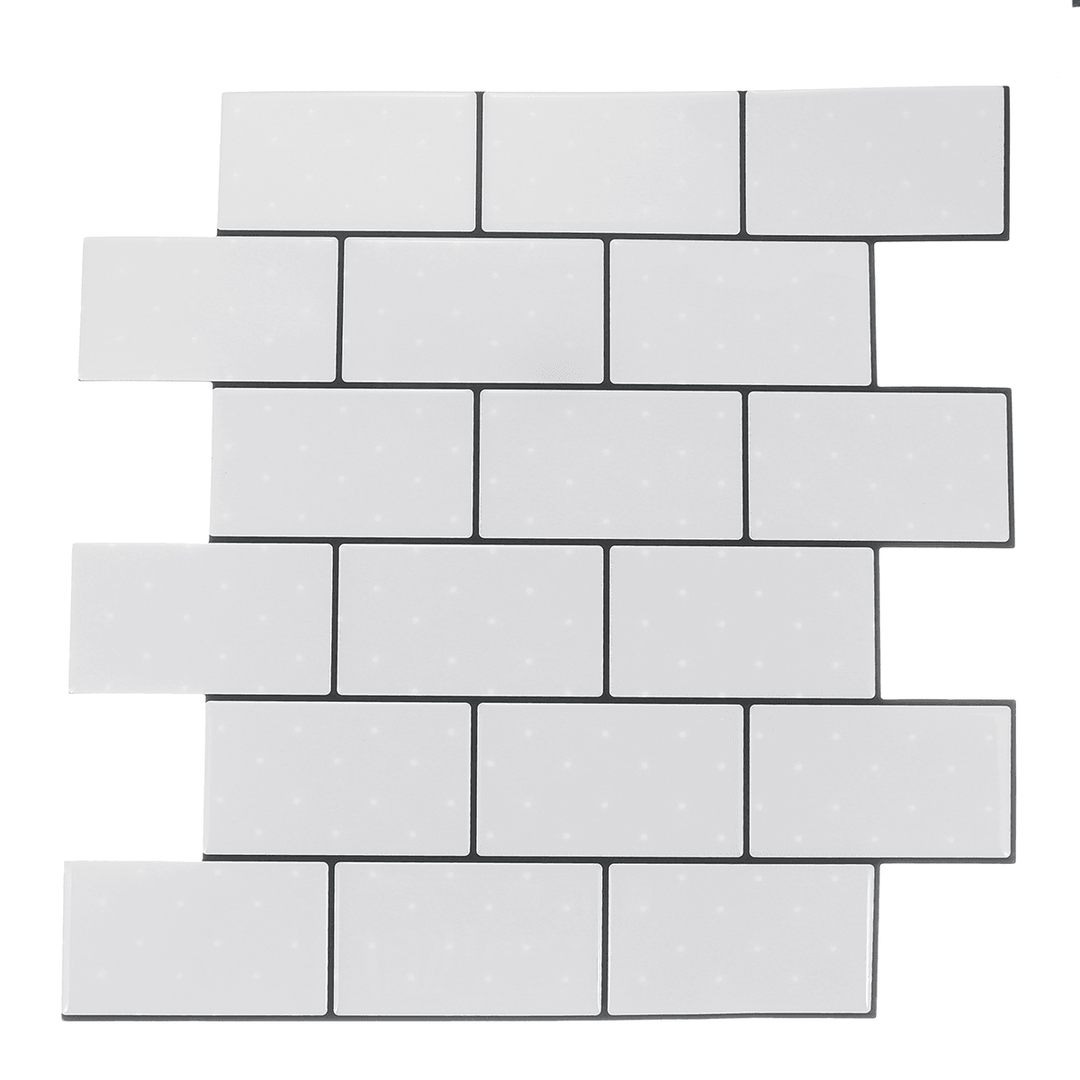 12Inch DIY Tile Stickers 3D Brick Wall Self-Adhesive Sticker Bathroom Kitchen