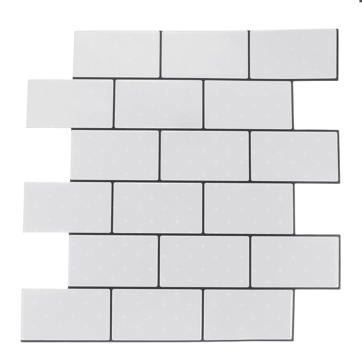 12Inch DIY Tile Stickers 3D Brick Wall Self-Adhesive Sticker Bathroom Kitchen