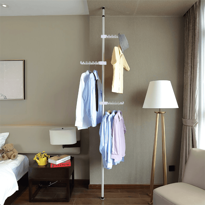 Adjustable Clothes Rack Hanger Telescopic Wardrobe Organizer Garment Dry Stand