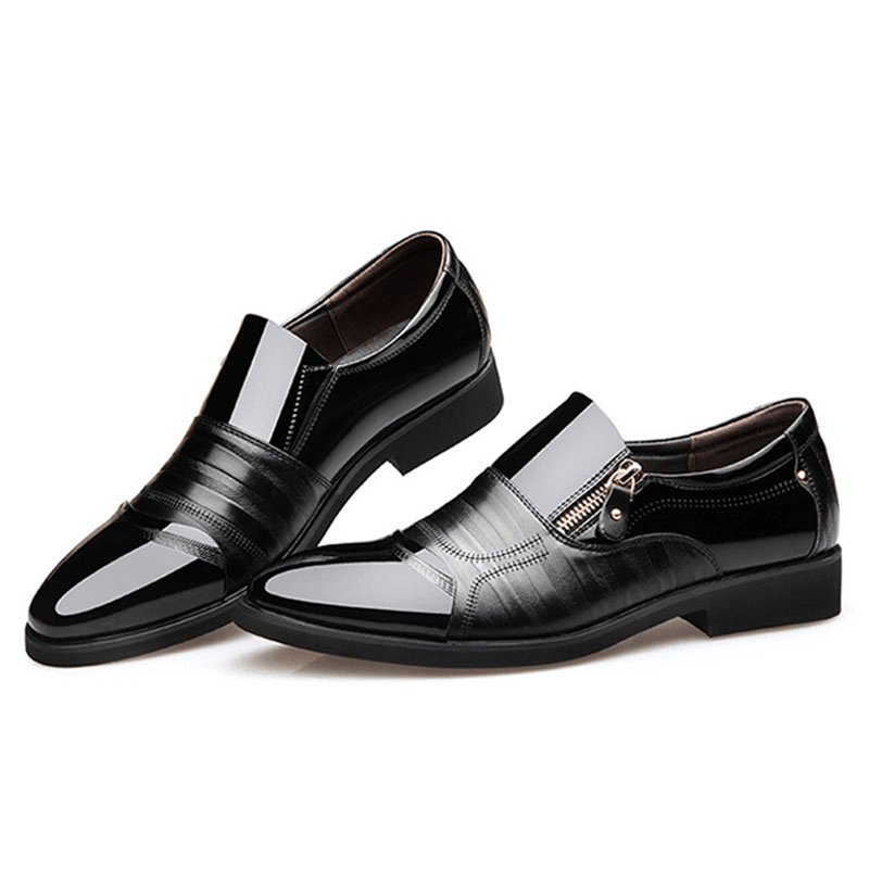 Men Comfy Pointed Toe Leather Business Formal Shoes