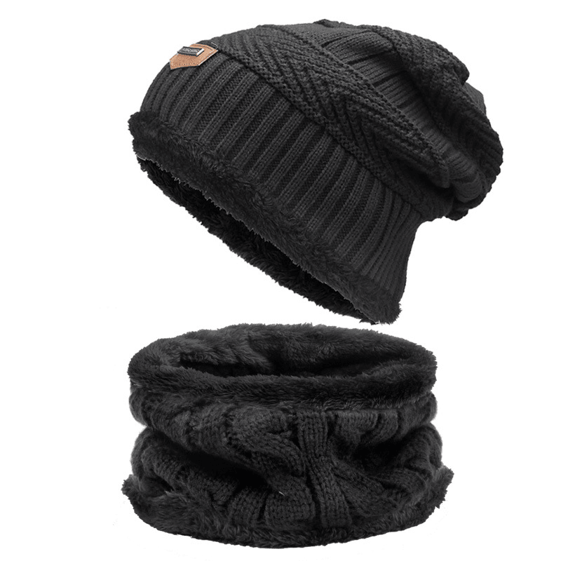 Autumn Winter Hats and Scarves for Men and Women with Velvet Thick