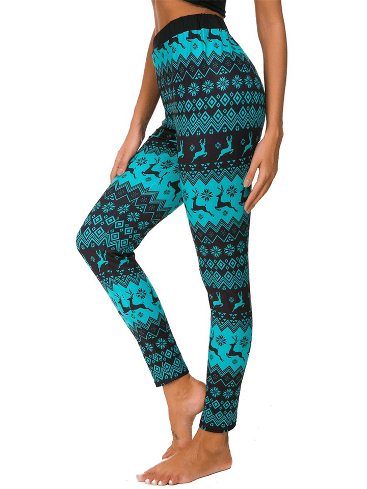 Christmas Women Loose Casual Print Pants - MRSLM