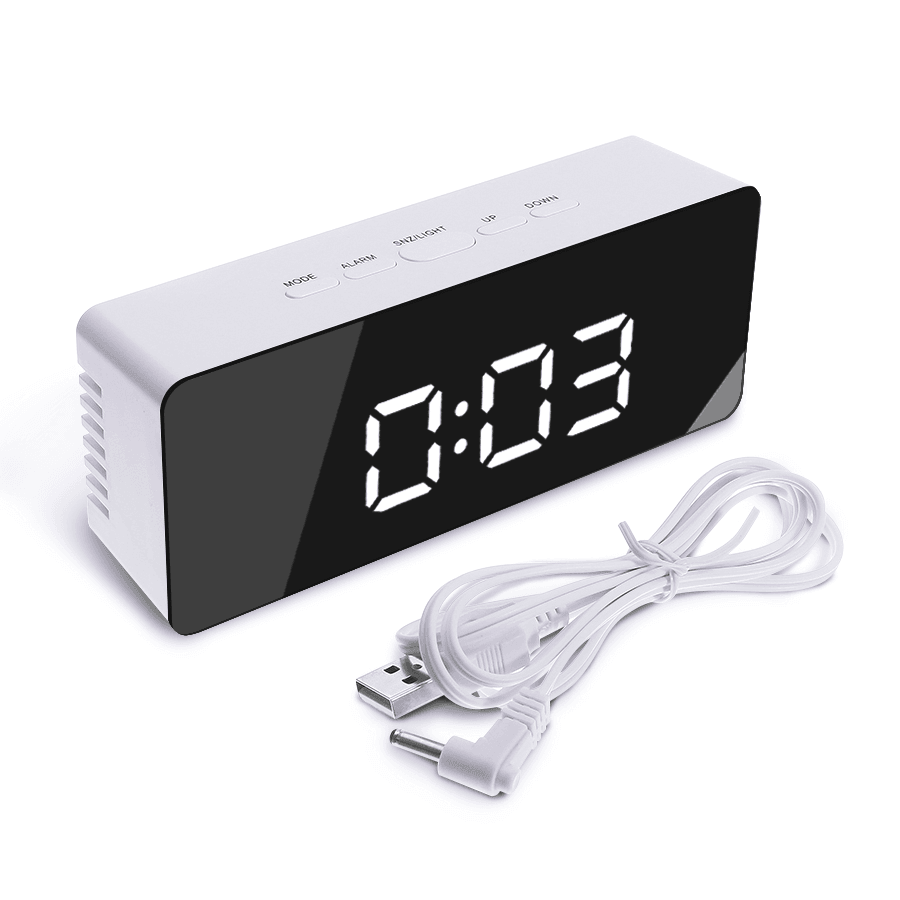 [2019 Third Digoo Carnival] Digoo DG-DM1 Wireless USB Mirror LED Digital Therometer Temperature Night Mode Black Alarm Clock