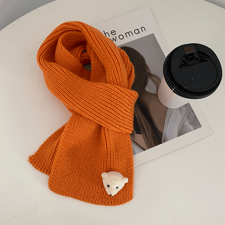 Knitted Wool Scarf Student Cute Spring and Autumn Warm Children