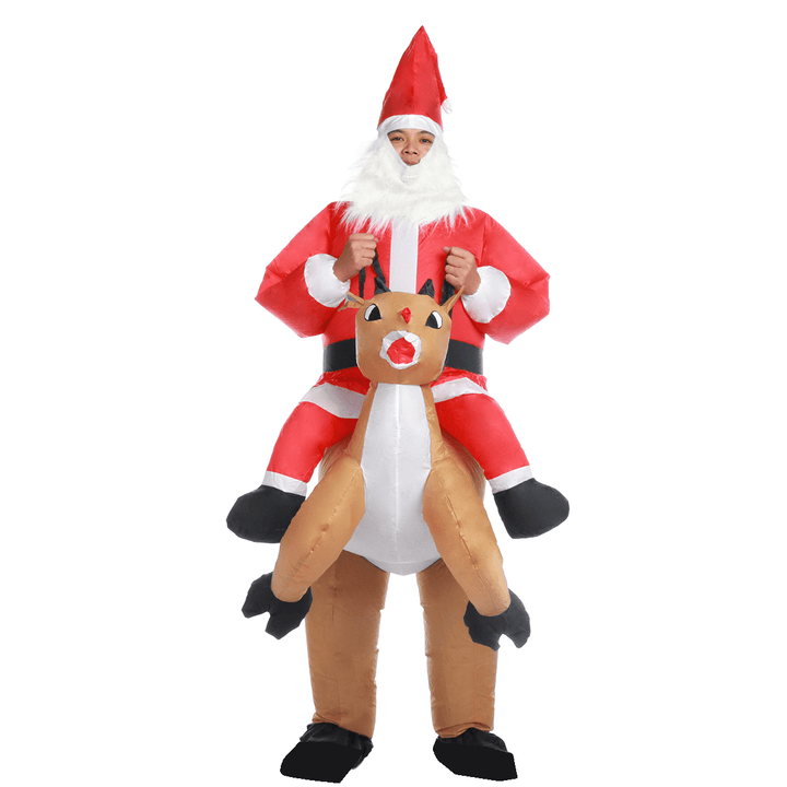 3D Christmas Costume Santa Rides Elk Costume Christmas Dress Costume for Kids Adult Party Prop Supplies