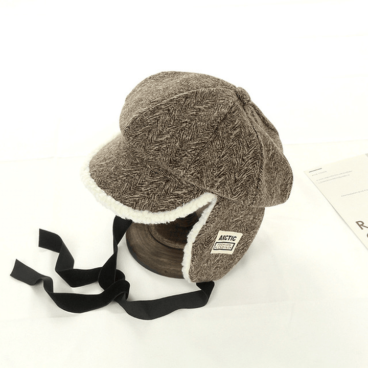 New Knit Hat Female Wild Patch Thick Lamb Cashmere Warm Outdoor Travel Ear Protection Lei Feng Hat