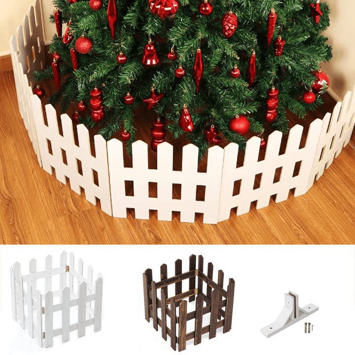 120Cmx30Cm DIY Wood Picket Fence with Screws House Wedding Party Garden Christmas Tree Decoration