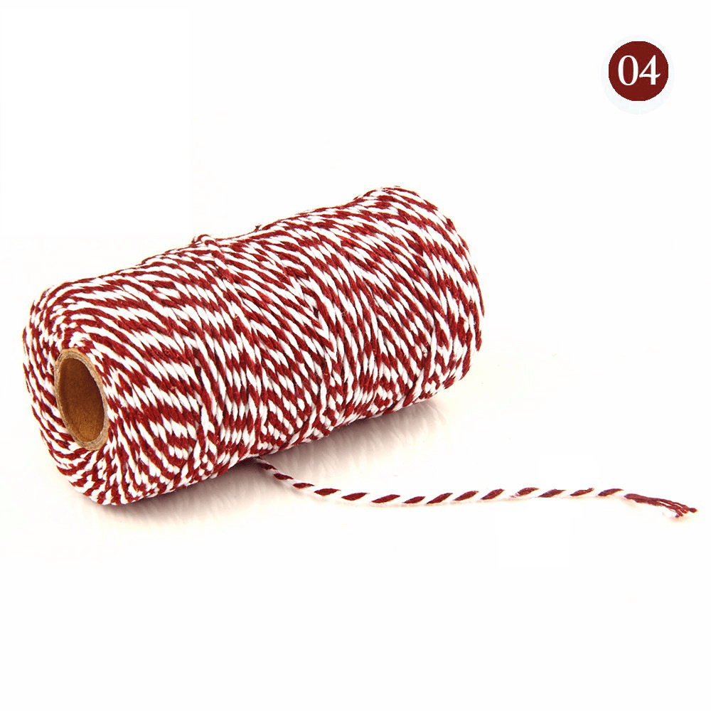 2Mm 100M Two-Tone Cotton Rope DIY Handcraft Materials Cotton Twisted Rope Gift Decor Rope Brush