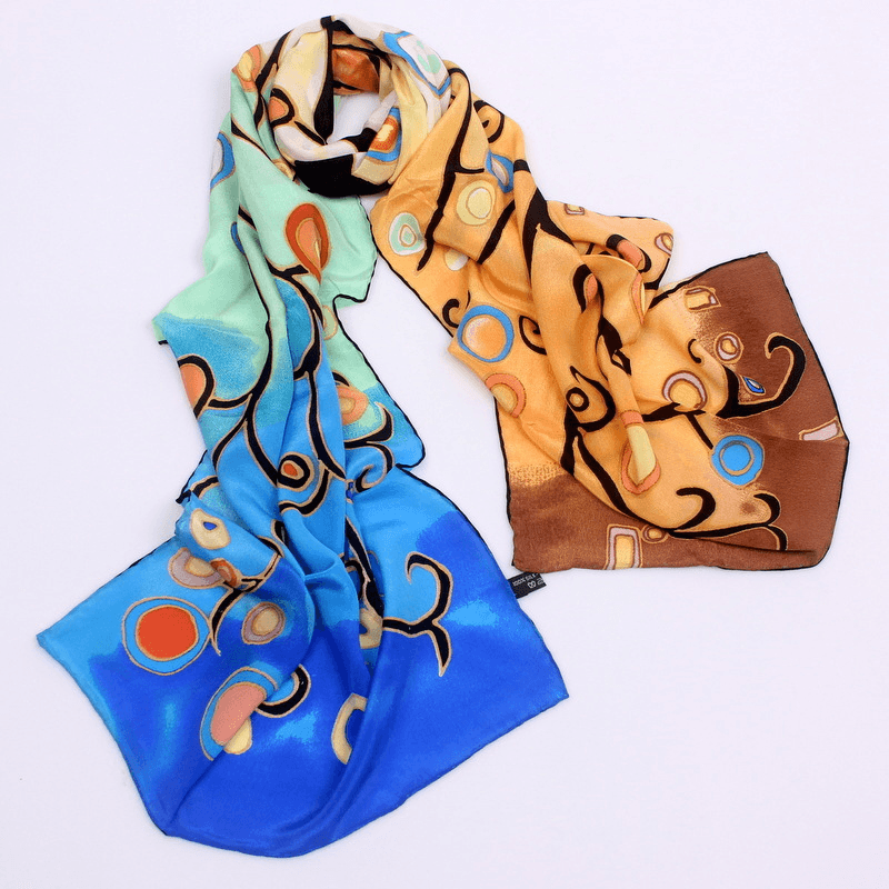 Silk Oil Painting Scarf Female Silk