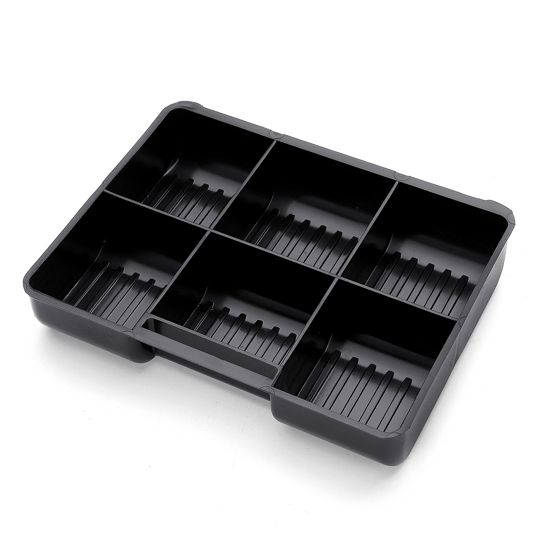 Mini Portable Money Safe Storage Case Black Sturdy Metal with Coin Tray Cash Carry Box