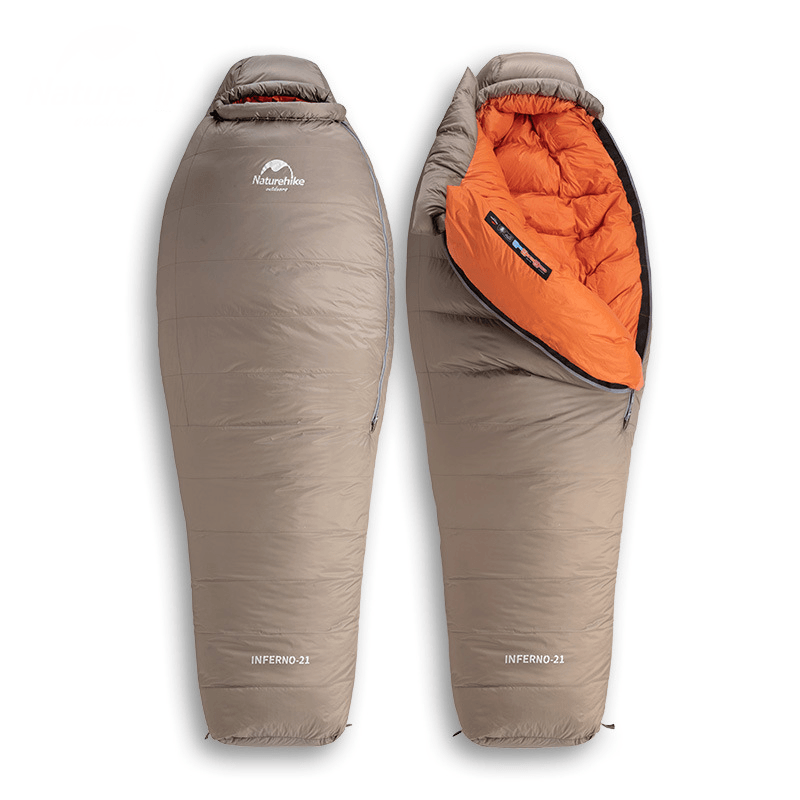 Naturehike 20D 380T Nylon Folding Camping Sleeping Bag Outdoor Adult Single Goose down Sleeping Bag Waterproof Mummy Sleeping Sack