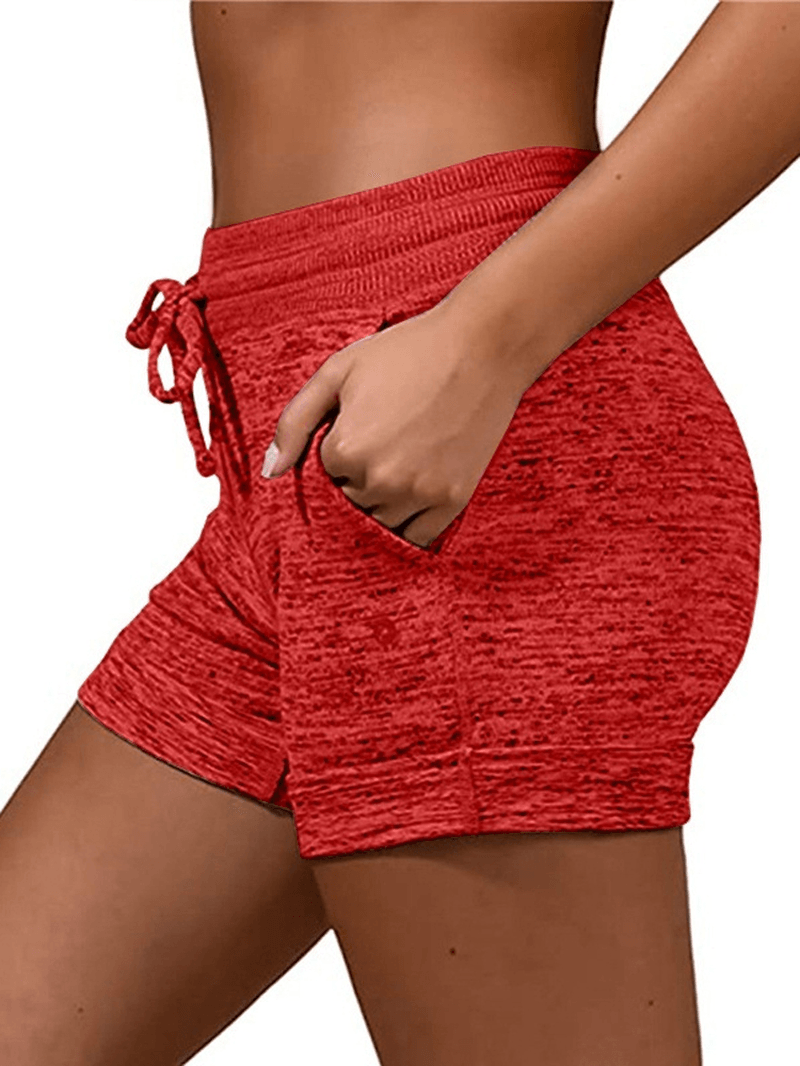 Women Casual Elastic Waist Cycling Pants Summer Sports Shorts - MRSLM