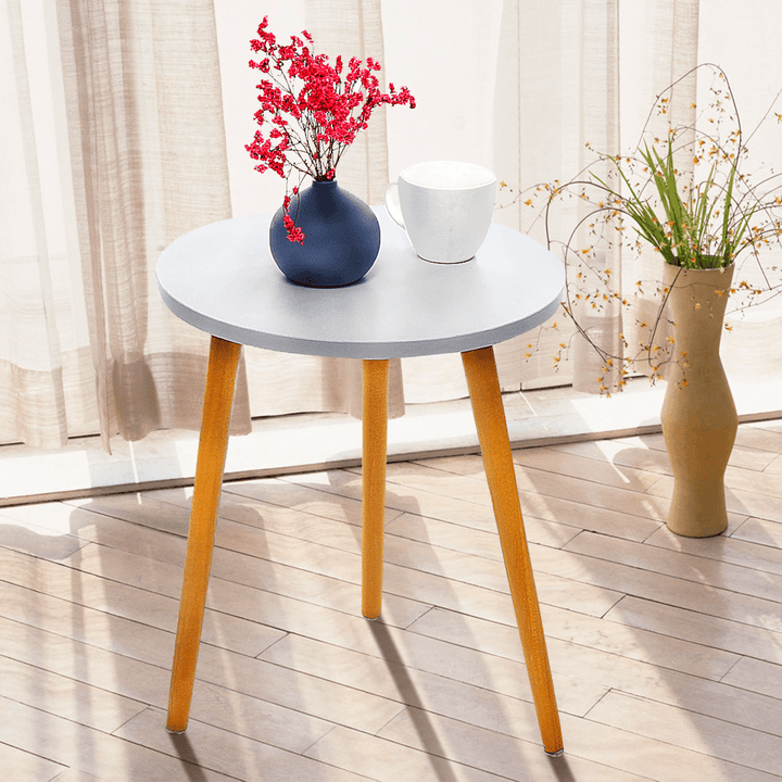 Mansifeier Mini round End Table Anti-Skid Smooth Desktop Solid Wood Durable for Living Room