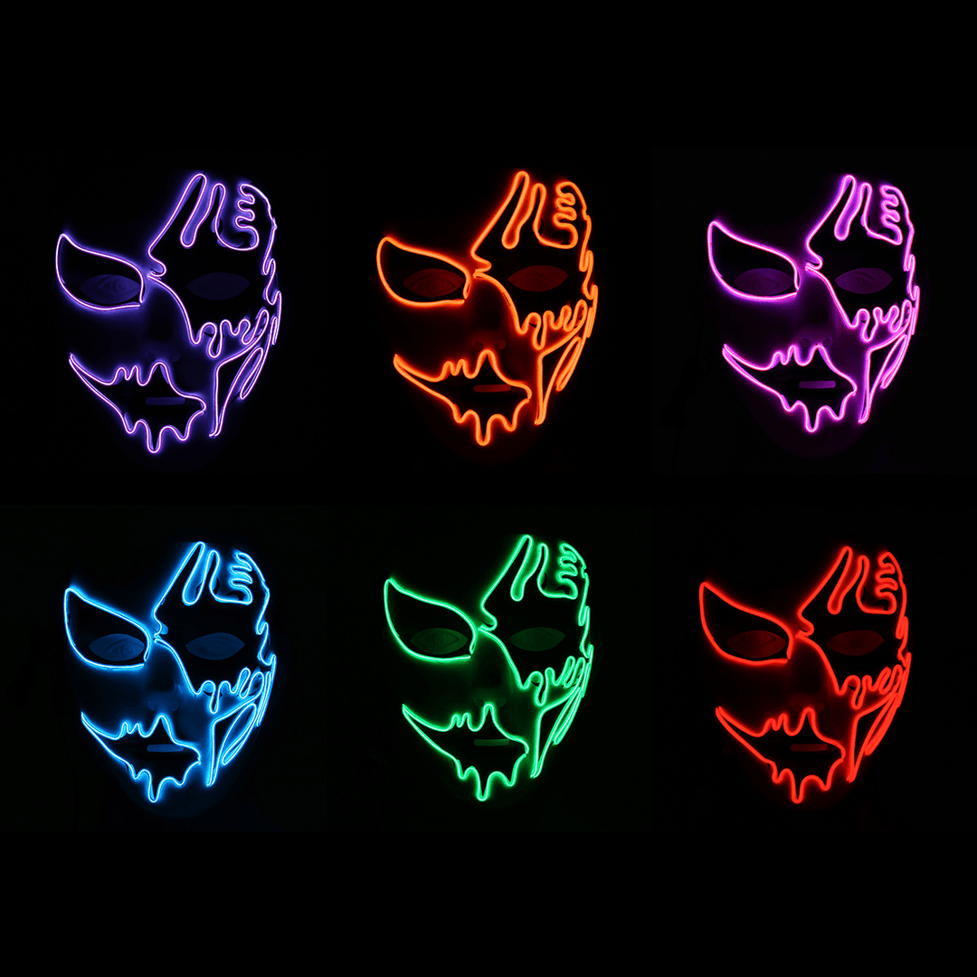 Halloween Mask LED Luminous Flashing Party Masks Light up Dance Halloween Cosplay Props