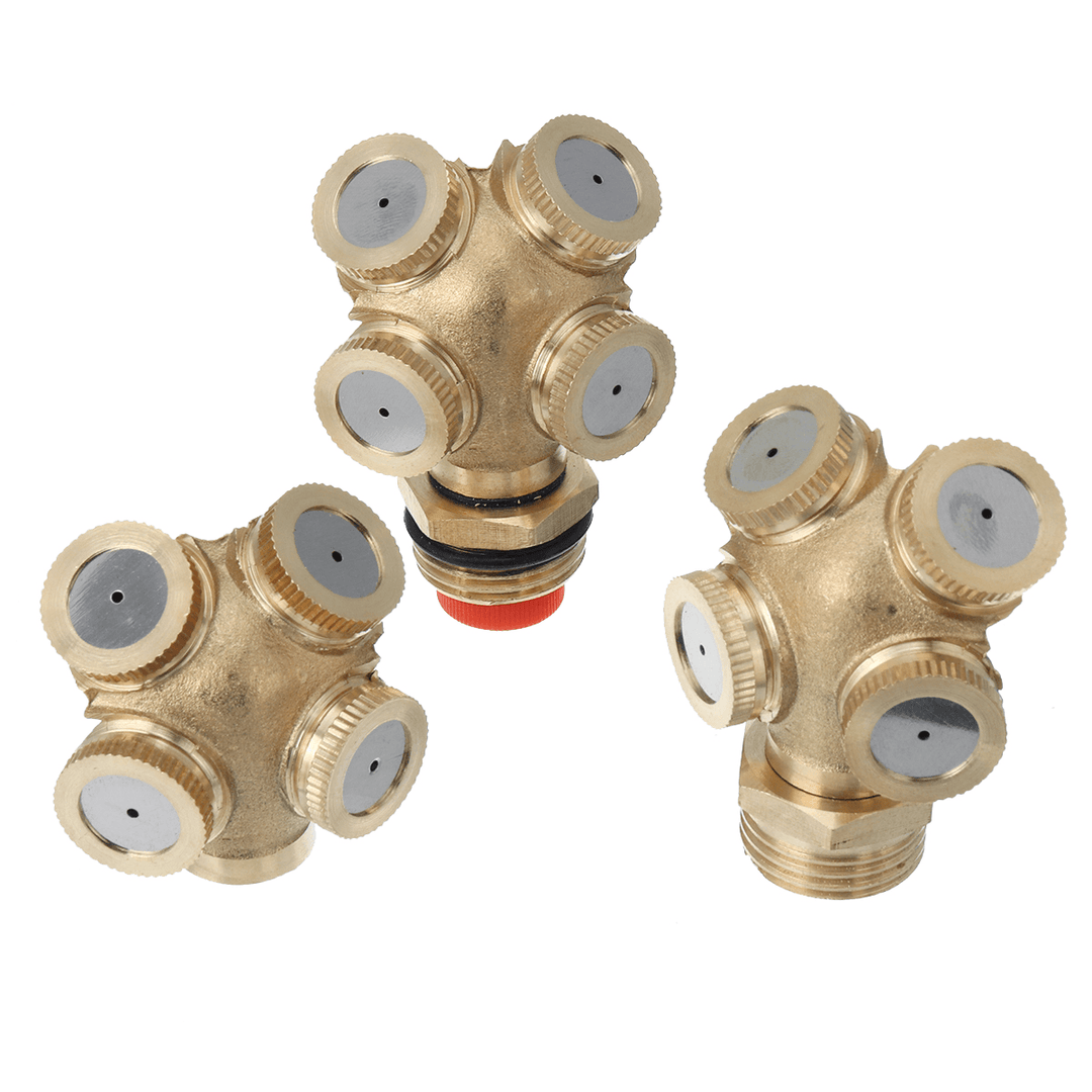 4 Hole Brass Spray Misting Nozzle Garden Sprinkler Irrigation Fitting Adjustable