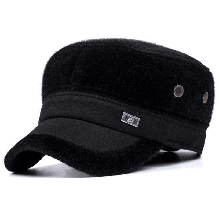 Unisex Imitation Mink Fur Earflap Ear Muffs Baseball Cap Adjustable Faux Fur Outdoor Military Hat