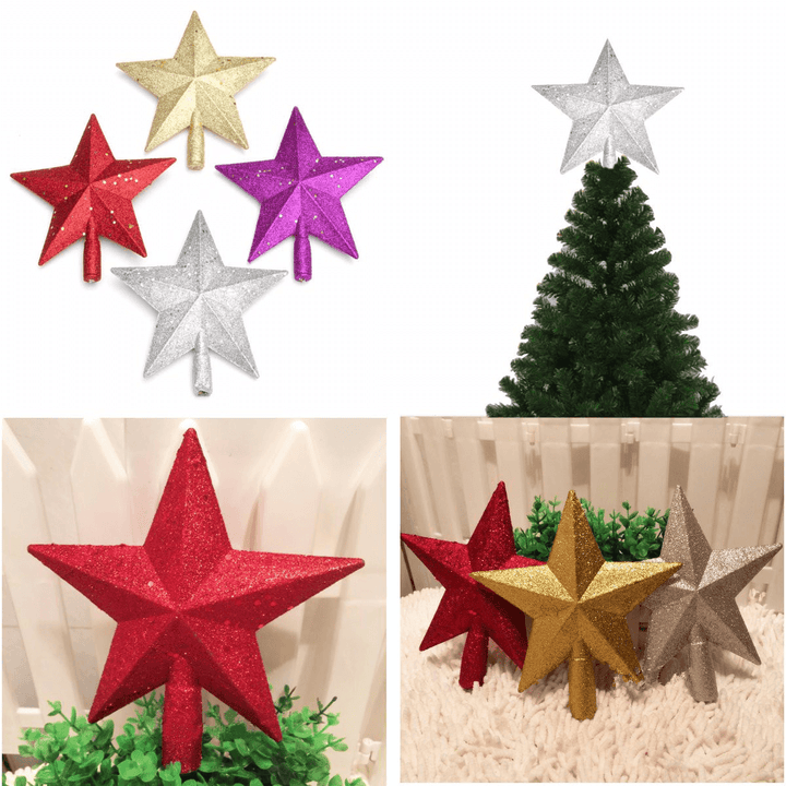 3D Shinny Glitter Star Christmas Tree Topper Xmas Decoration