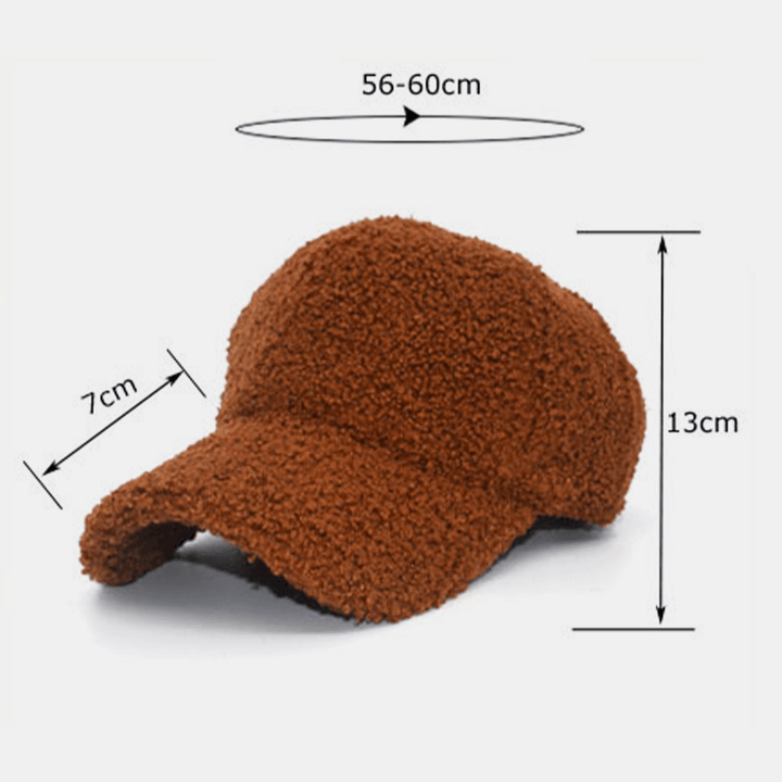 Women Lamb Hair Warm Winter Outdoor Sunvisor Casual Couple Hat Baseball Hat