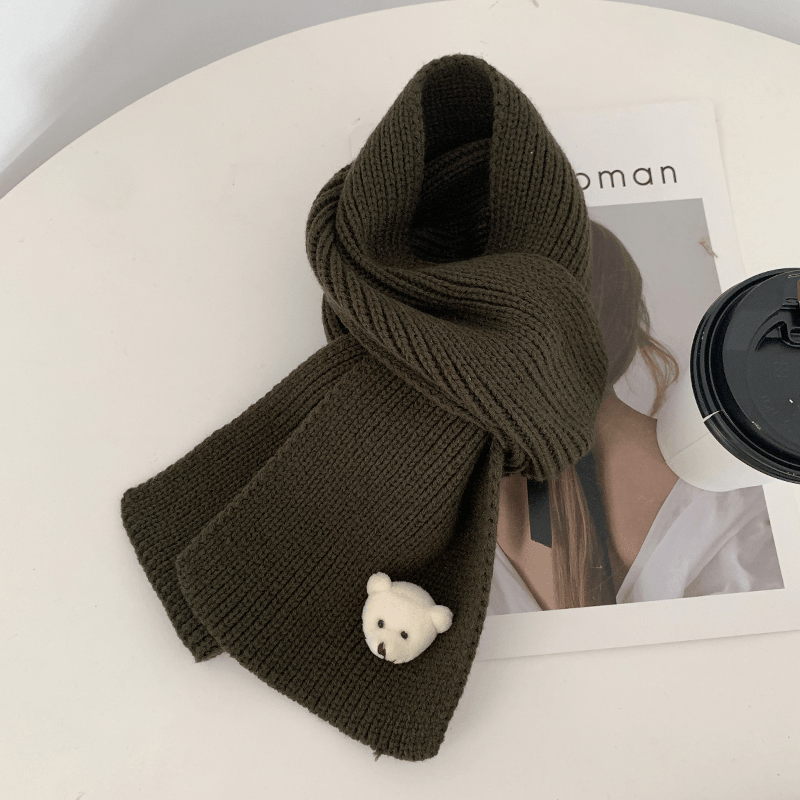 Knitted Wool Scarf Student Cute Spring and Autumn Warm Children