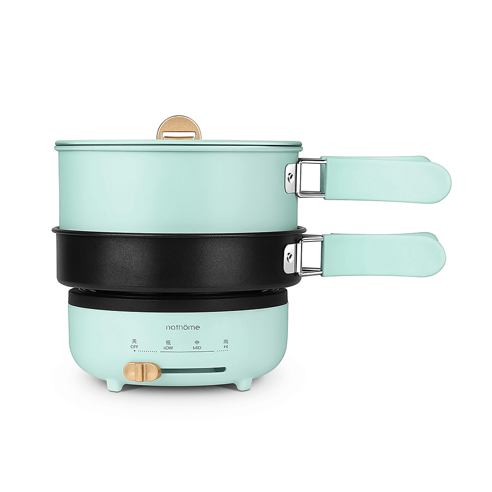 Nathome NDG01 500W 1.2L 1-2 People Electric Caldron Detachable Non-Stick Cooking Pot Hotpot Cooker Outdoor Travel - MRSLM