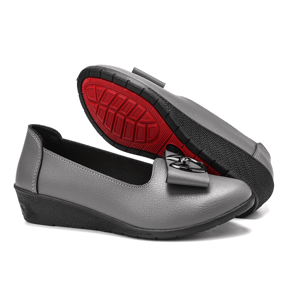 Women Metail Decor Comfy Sole Shallow Casual Slip on Loafers