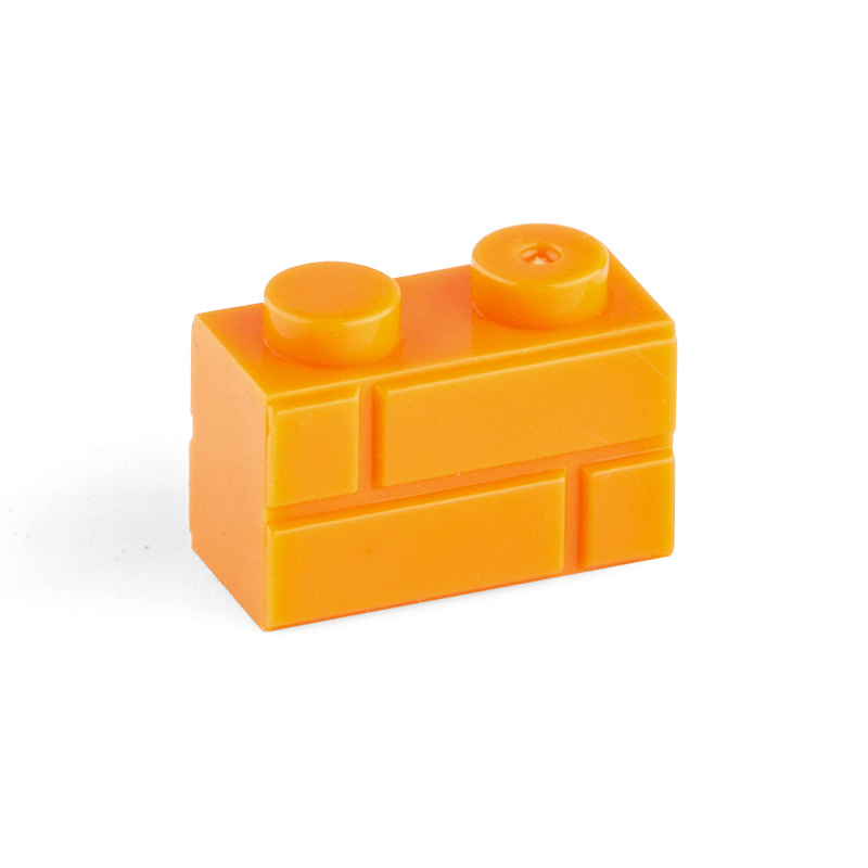 Small Particle High Brick 1X2 Grid Pattern City Wall Building Block