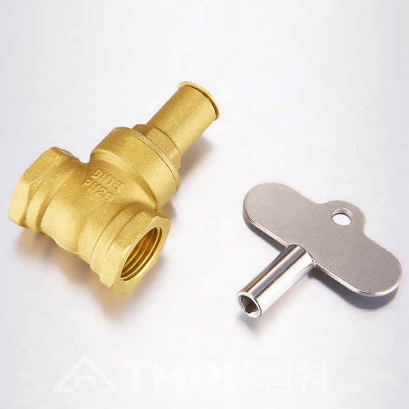 TMOK 1/2" 3/4" 1" Brass Gate Valve Female Anti-Theft Key Lock Water Oil Gas Security Gate Valve - MRSLM