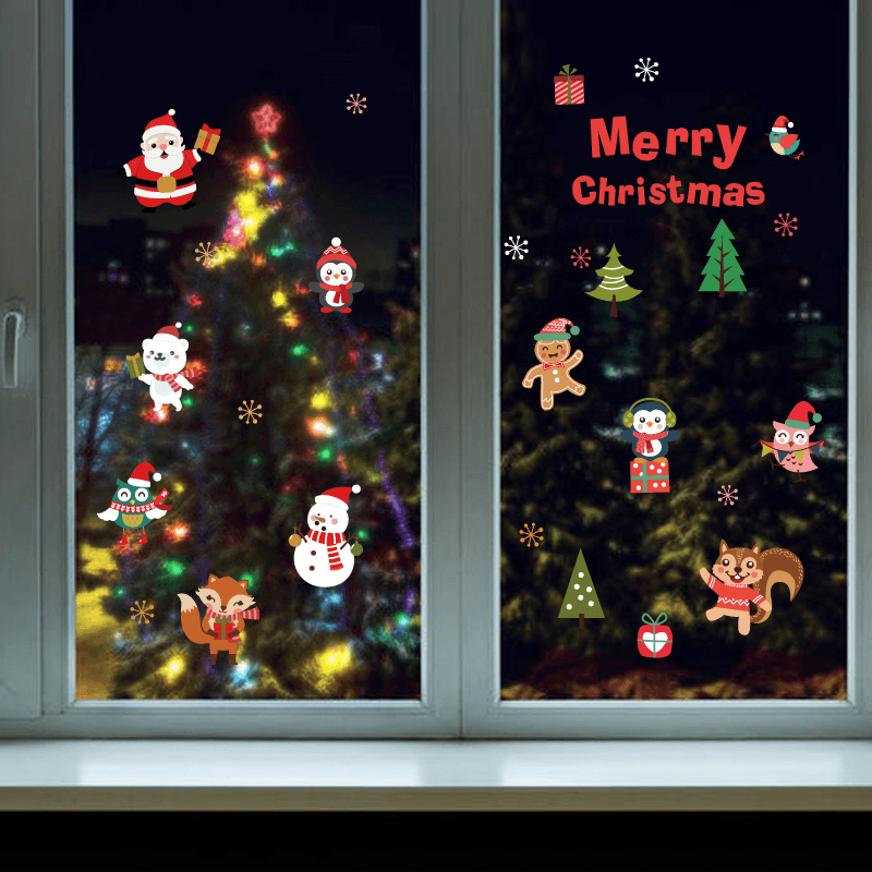 Miico SK6038 Christmas Sticker Novetly Cartoon Wall Stickers for Kids Room Decoration Christmas Party