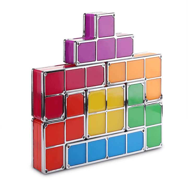 DIY Tetris Puzzle Novelty LED Night Light Stackable LED Desk Table Lamp Constructible Block Kids Toy'S Light Christmas Gift