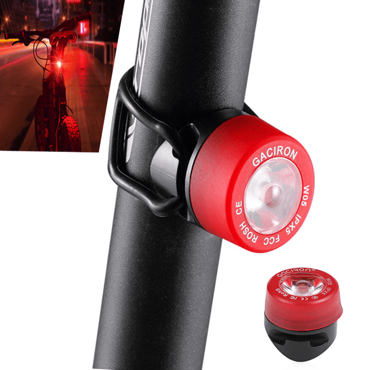 GACIRON W05 LED Bike Taillight 3 Modes IPX5 Waterproof Bicycle Warning Flashlight Rear Lamp