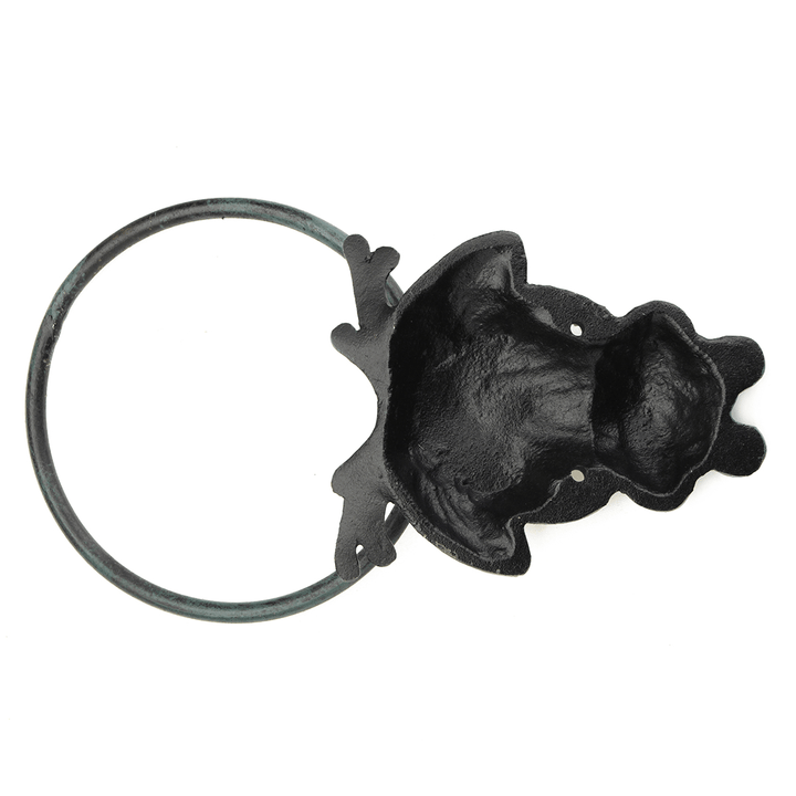 Rustic Industrial Tap Rings Rack Wrought Iron Vintage round Hanging Black Metal Towel Holder Bathroom Kitchen Hanger