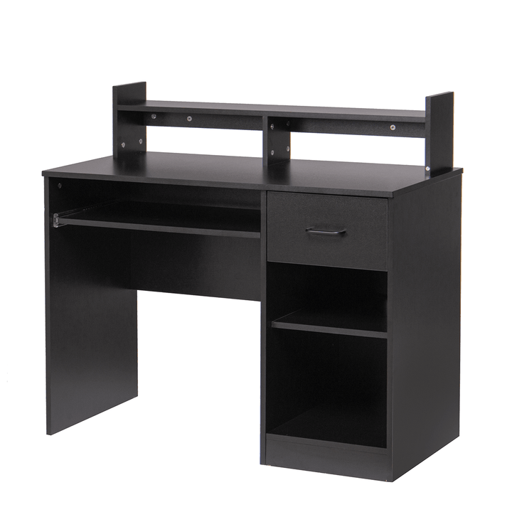 Computer Desk with Drawers Storage Shelf Keyboard Tray Home Office Laptop Desk Desktop Table for Small Spaces - MRSLM