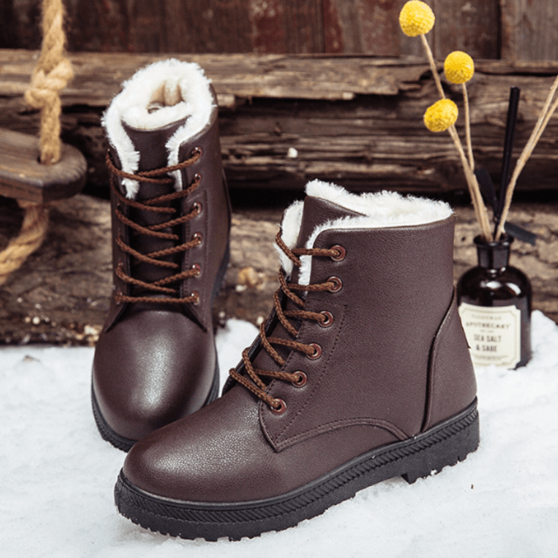 Women Casual Comfy Keep Warm Fur Lining Snow Boots