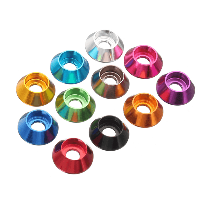 Suleve‚Ñ¢ M6AN1 10Pcs M6 Cup Head Hex Screw Gasket Washer Nuts Aluminum Alloy Multicolor