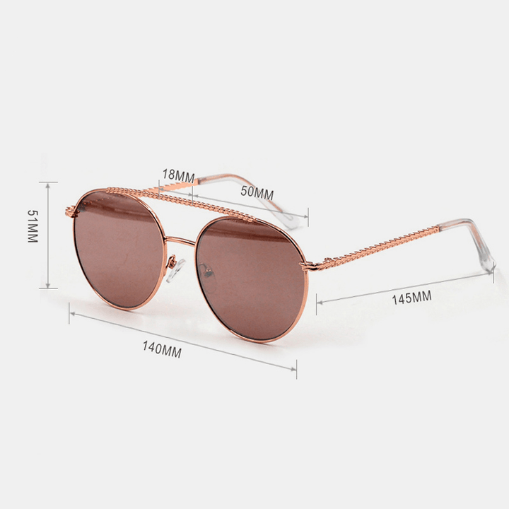 Unisex Positive Circle Metal Full Frame Fashion Casual UV Protection Sunglasses