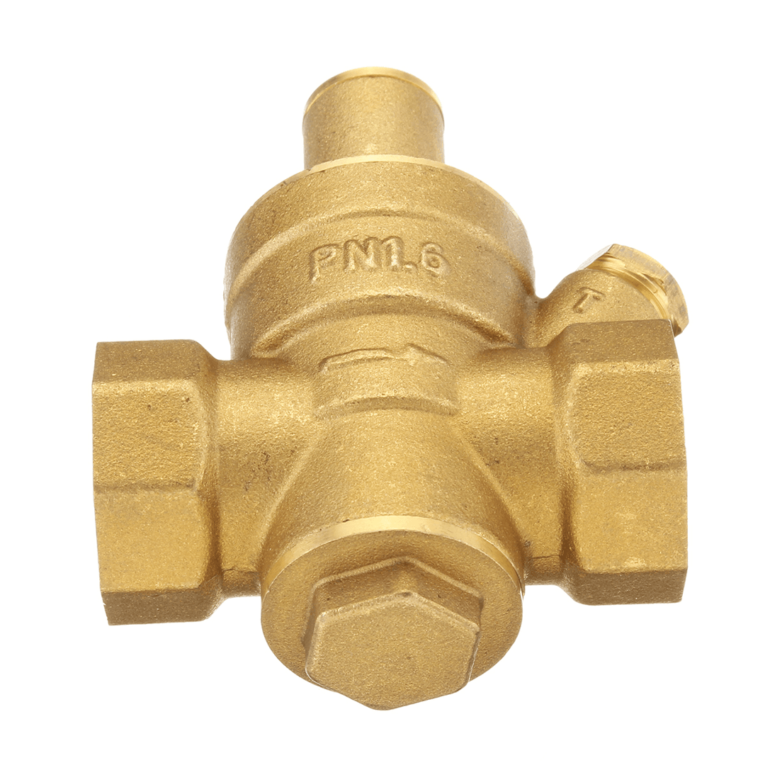 DN20 3/4" Adjustable Brass Water Pressure Regulator Reducer with Gauge Meter