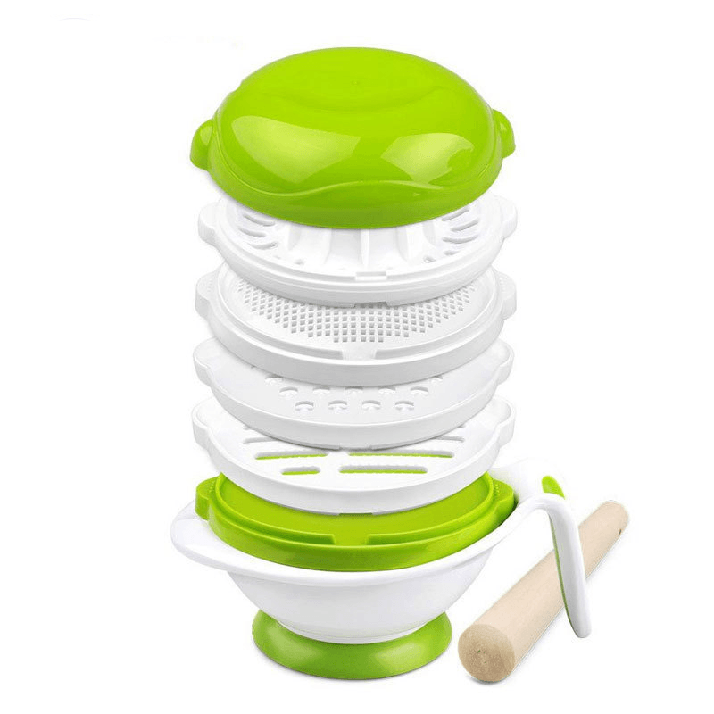 GL YM-1 Multifunction Grinder Bowl 8 in 1 Baby Feeding Set Baby Fruit Feeder Baby Food Grinder Cook