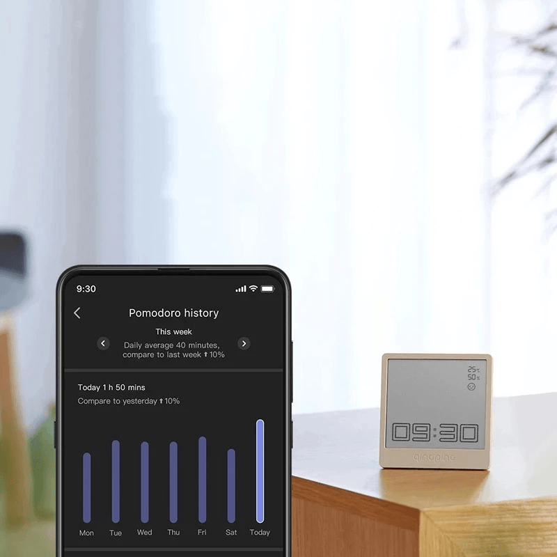 CLEARGRASS Multifunctional Bluetooth Alarm Clock Temperature Humidity Sensor Pomodoro Timer Count up Timer Smart Linkage Work with Xiaomi Mijia APP