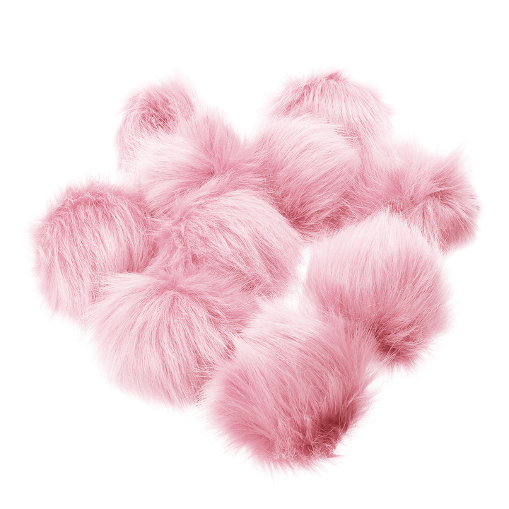 10Pcs/Set 12CM/4.72 Inch Faux Fox Fur Fluff Balls for Knitted Hat Accessories Key Chain Scarf DIY Pendant Accessories - MRSLM