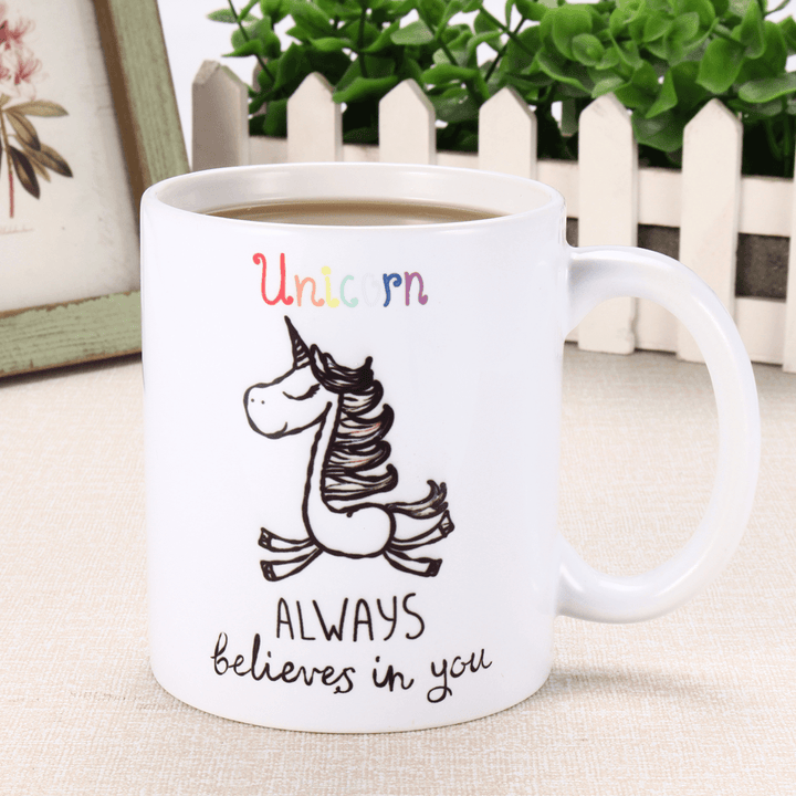 350Ml Funny Novelty Unicorn Ceramic Coffee Mug Always Believes in You Home Office Cup