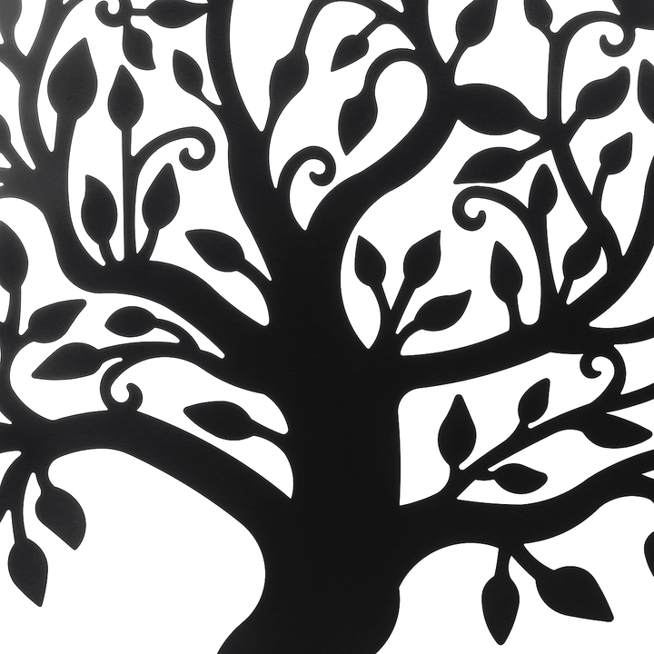 39In Black Tree of Life Metal Hanging Wall Art round Sculpture Home Garden Decoration