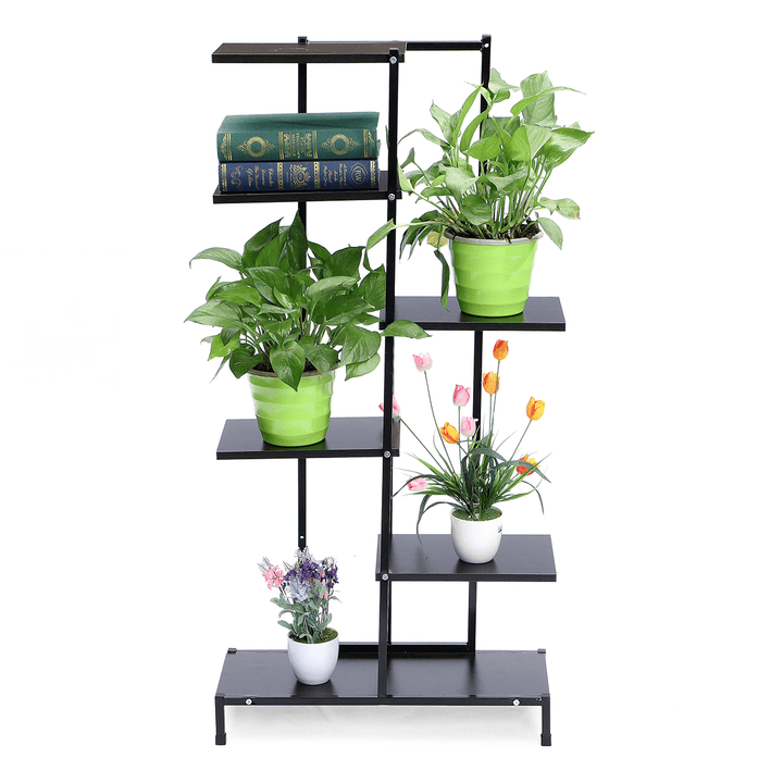 5-Tier Wood Shelf Flower Pot Plant File Stand Rack Bookshelf Indoor